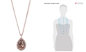 Givenchy Pav&eacute; & Stone Pear Pendant Necklace, 16" + 3" extender, Created for Macy's